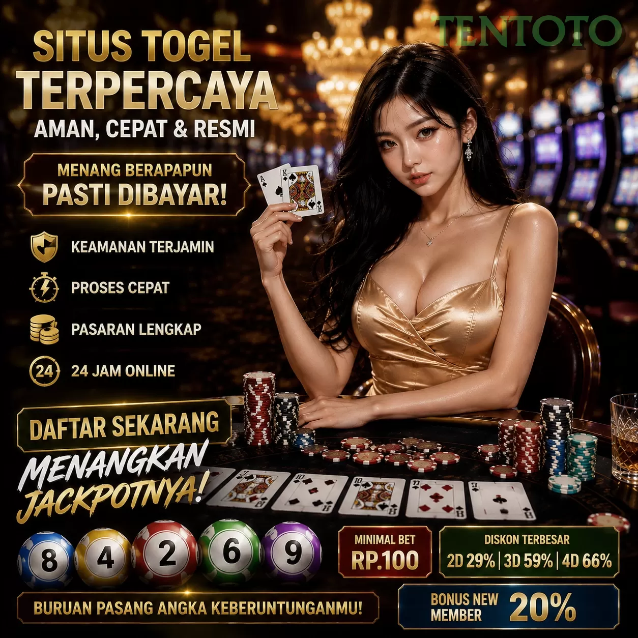 Main tentotow Menang Jackpot Besar